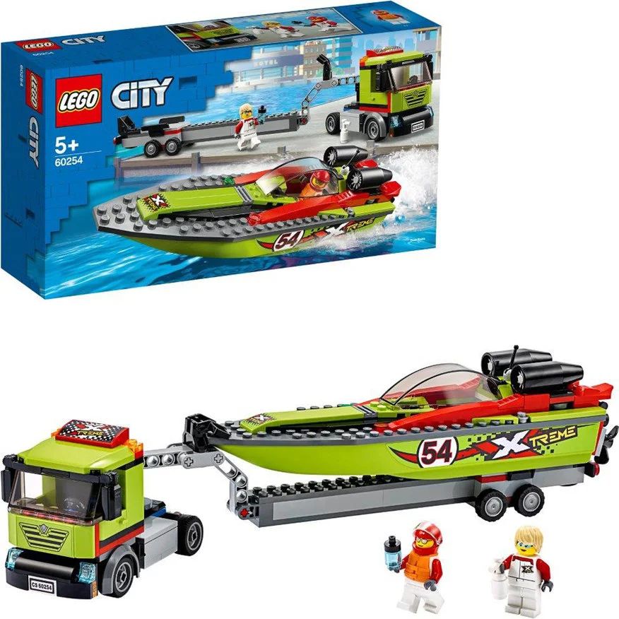 LEGO , LE TRANSPORT BAEAUX DE COURSE DE LA VILLE 60254