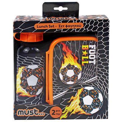 LUNCH BOX 800MLWATER CANTEEN 500ML ALUMINUM SET MUST TRUE FOOTBALL
