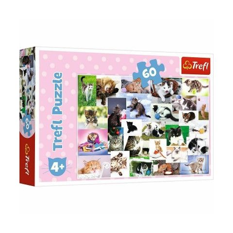 PUZZLE , TREFL CATS WORLD   PUZZLE 60 PCS