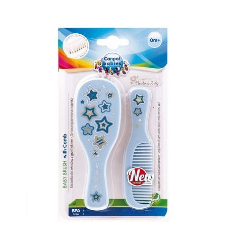 Brosse et peigne pour bébé avec poils naturels et doux