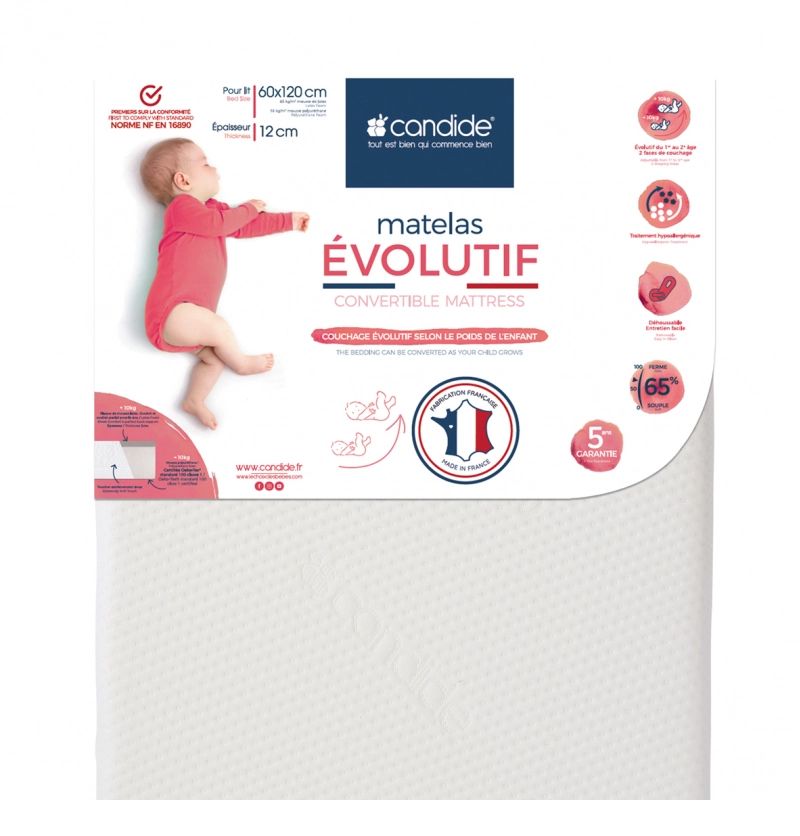 MATELAS EVOLUTIF MAX 60*120*12 CM DEHOUSSABLE 360°