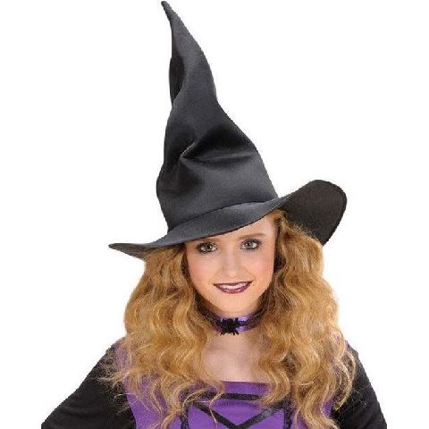Chapeau de sorcière pliable noir pour enfant 